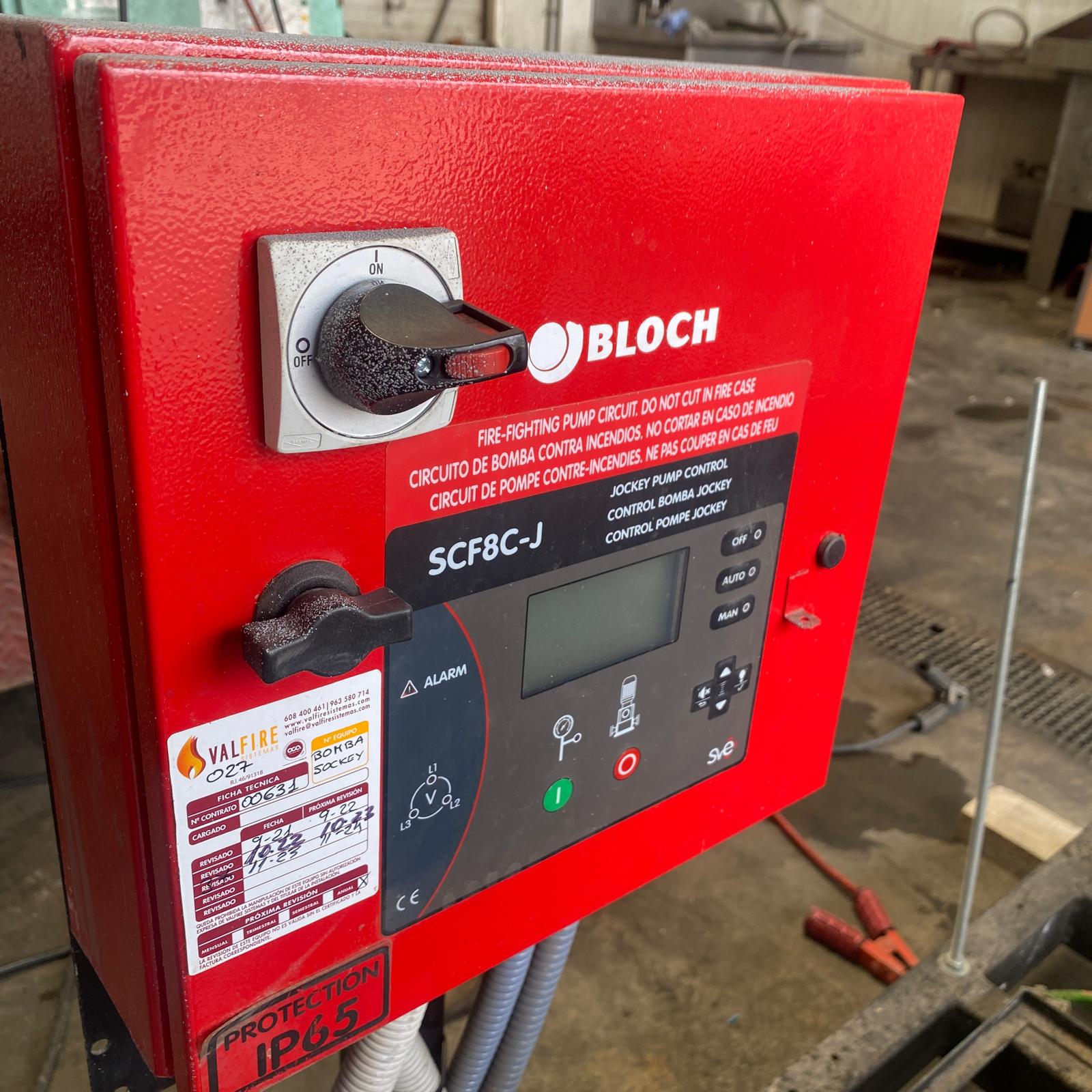 grupo contra incendios bloch con bomba diésel 20 hp, 3000 rpm, caudal 36 m³/h y altura 50 m